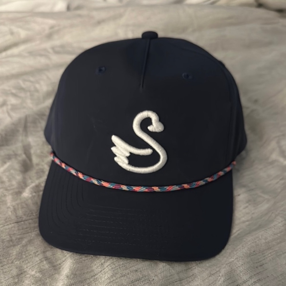 Elegant Dark Blue Swan Women's Cap